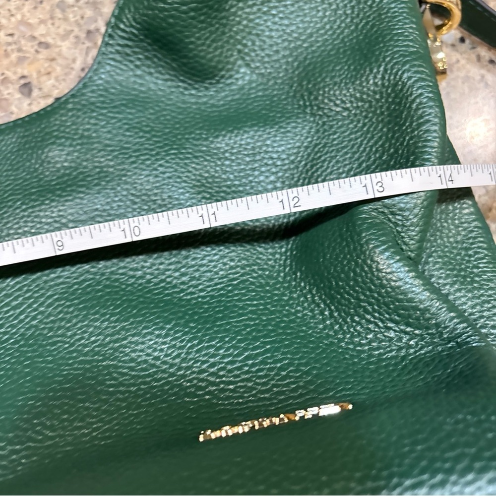 💚Bostonian Forest Green Leather Shoulder Bag - Picture 11 of 15